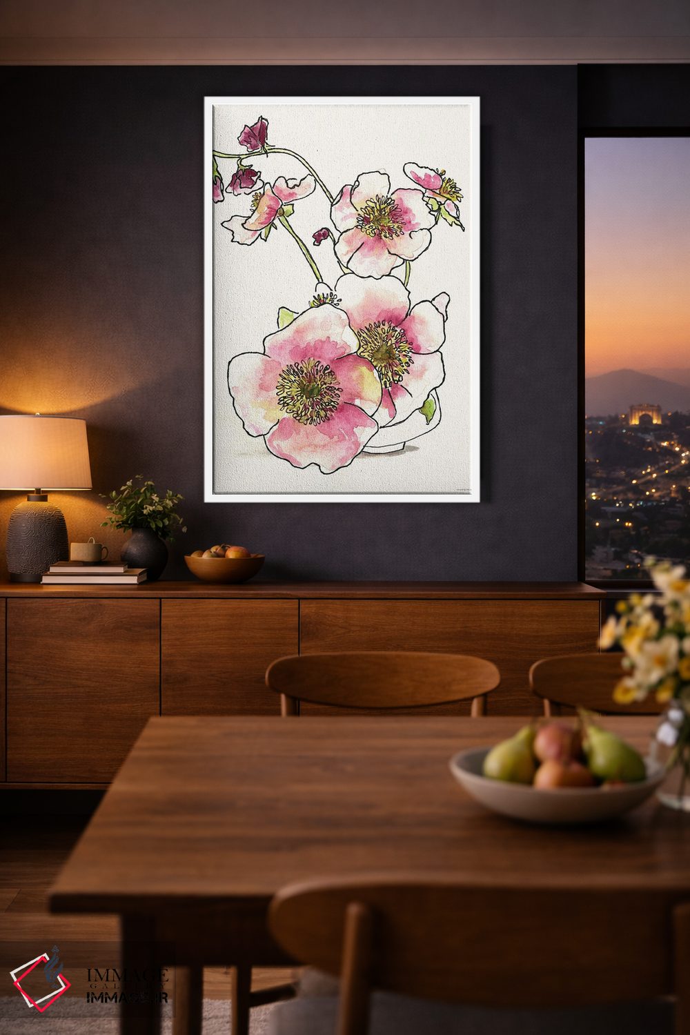 تابلو مینیمال شیرینی در گلدان کوچک اثر کندون کریشنز - D3W