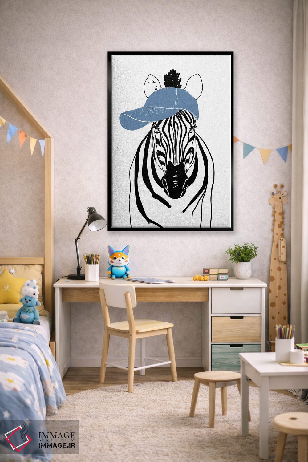 تابلو مینیمال گورخر تیم اثر کندون کریشنز - D2B