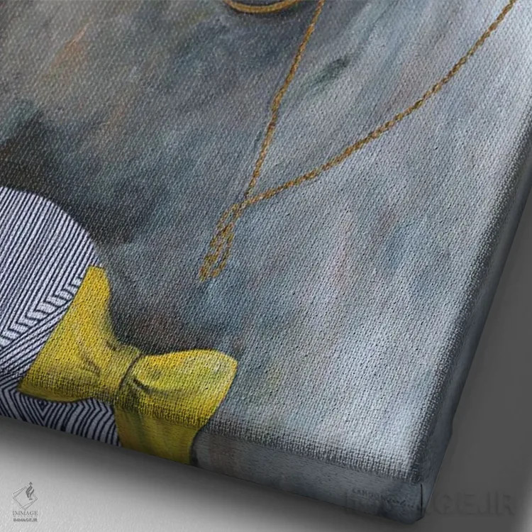 تابلو مدرن آقای گوزن شمالی اثر کندون کریشنز - نمای نزدیک بافت بوم