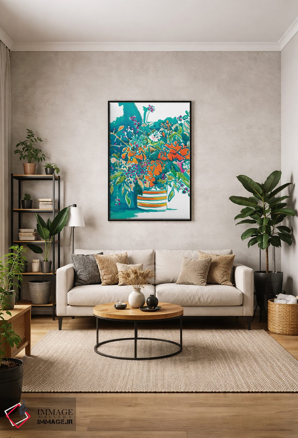 تابلو انتزاعی رنگ های درخشان تابستان اثر کندون کریشنز - D1B