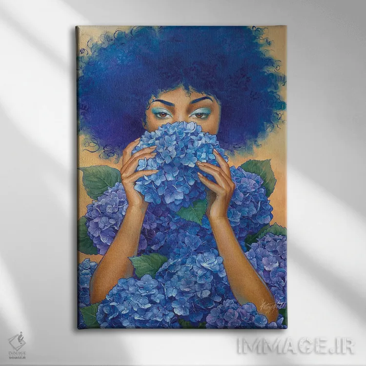 تابلو دکوراتیو هورتانسیا اثر کلسی مرکل - نمای روبهرو روی دیوار