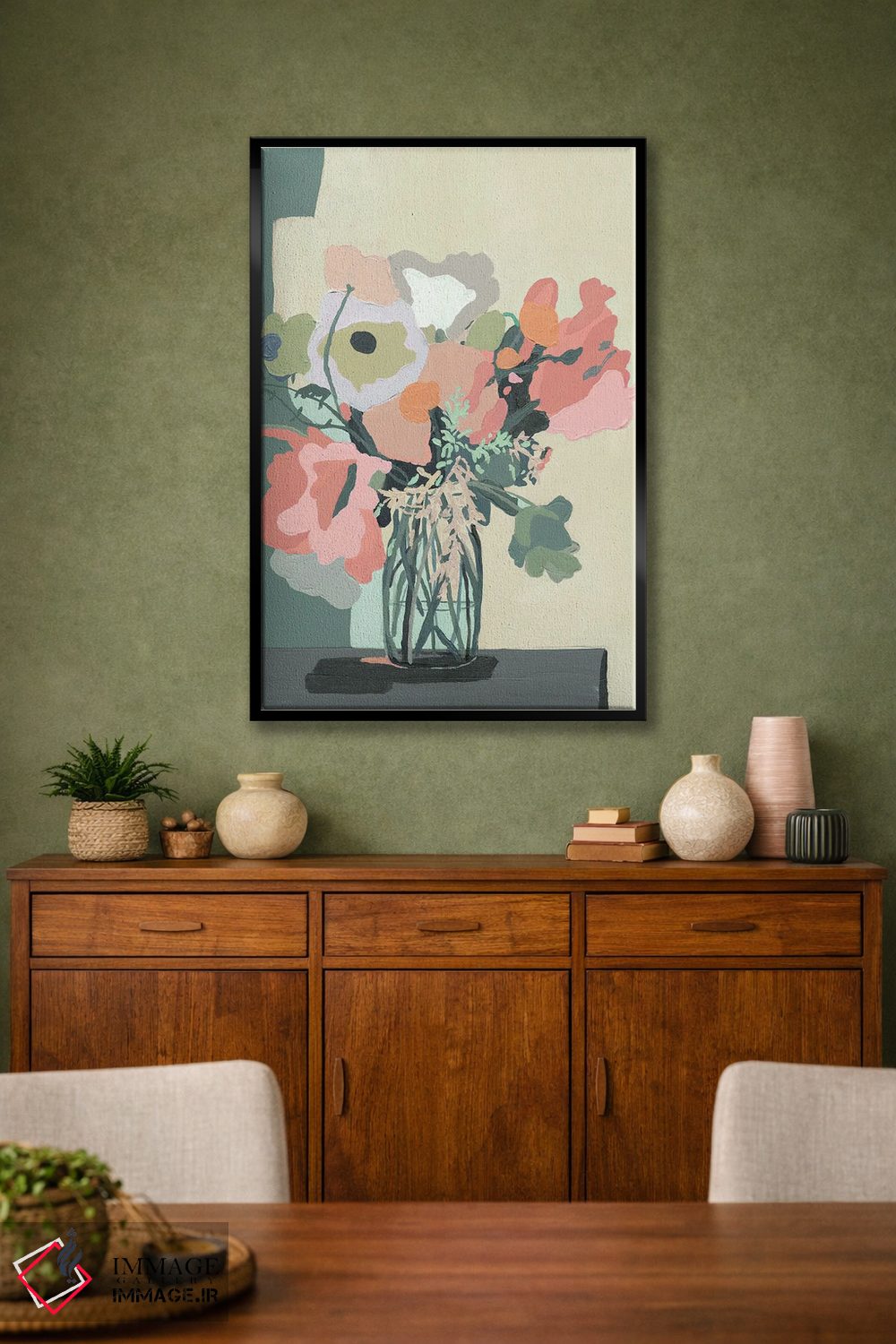 تابلو انتزاعی برش صورتی ملایم اثر کندون کریشنز - D2B