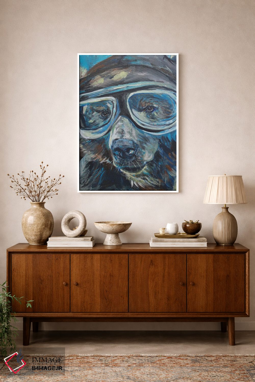 تابلو مدرن خرس خلبان ۱ اثر کندون کریشنز - D1W