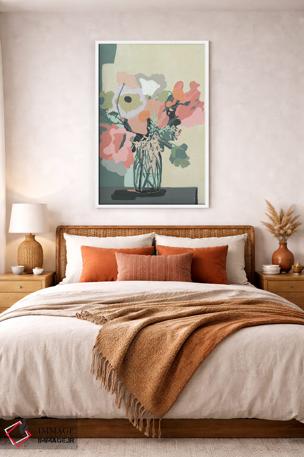 تابلو انتزاعی برش صورتی ملایم اثر کندون کریشنز - D4W