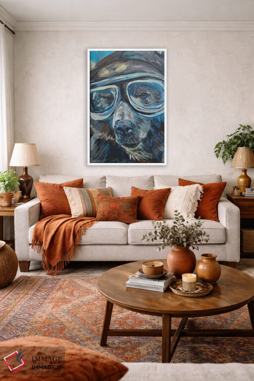 تابلو مدرن خرس خلبان ۱ اثر کندون کریشنز - D2W