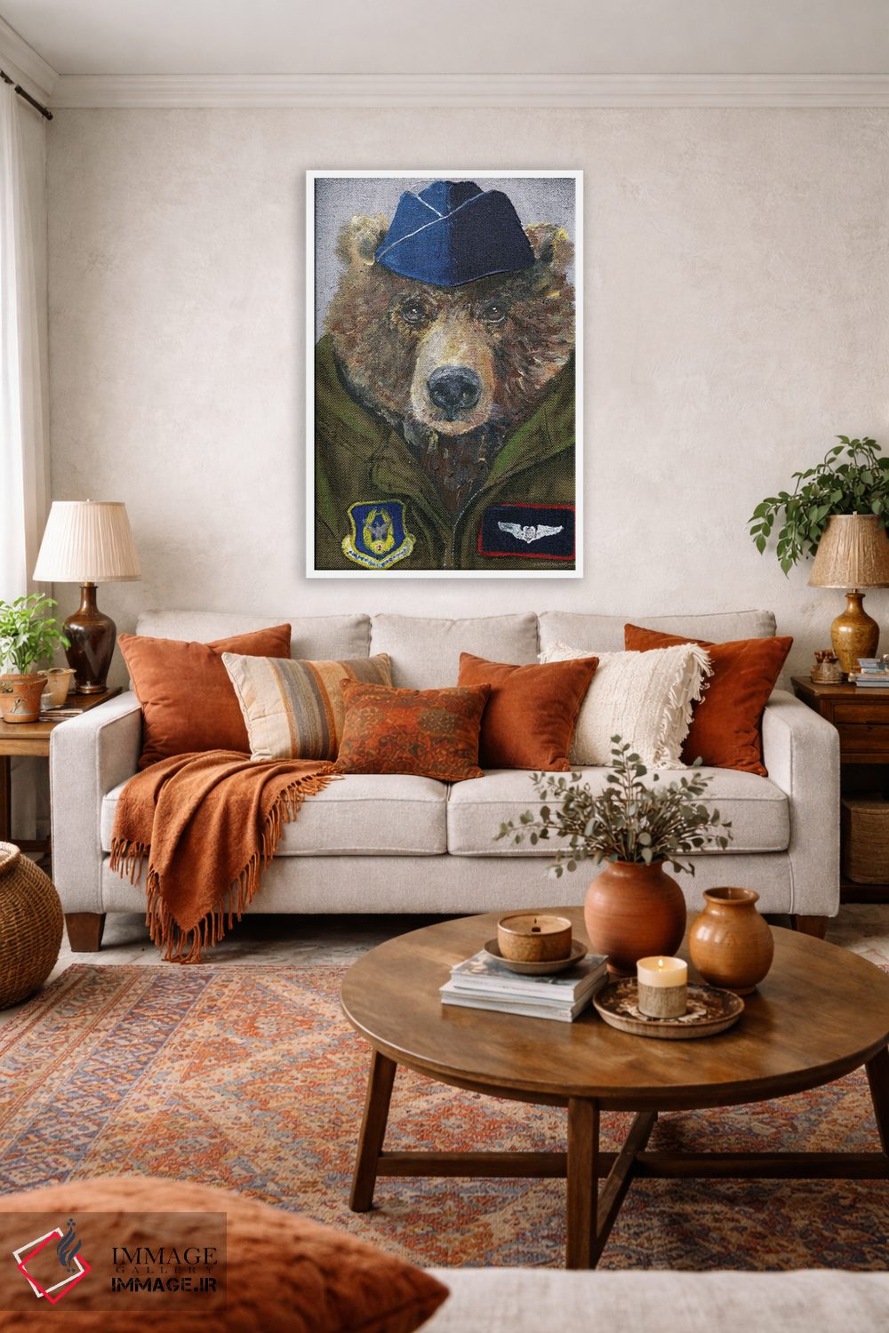تابلو مدرن خرس خلبان ۲ اثر کندون کریشنز - D1W