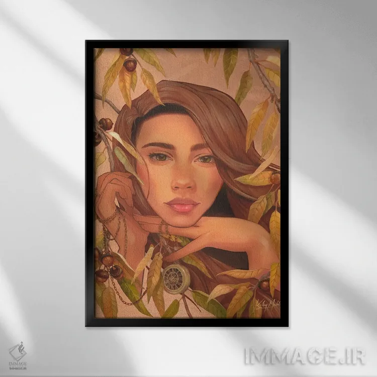 تابلو دکوراتیو آرامش اثر کلسی مرکل - نمای قابدار مشکی