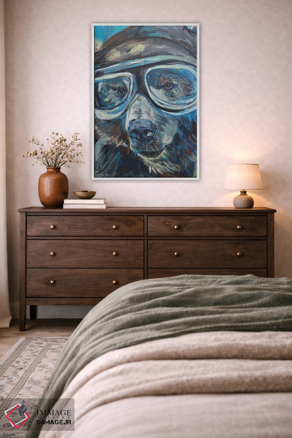 تابلو مدرن خرس خلبان ۱ اثر کندون کریشنز - D3W