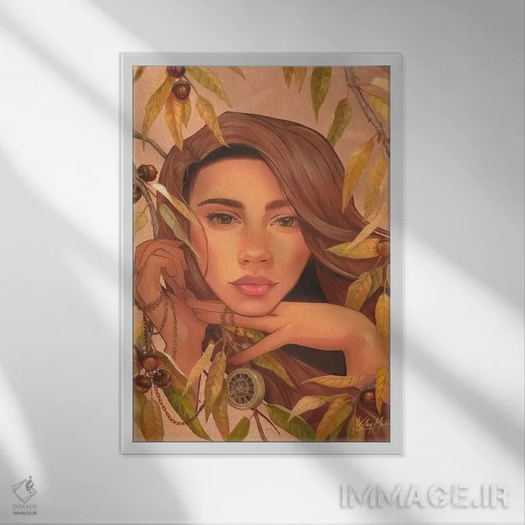 تابلو دکوراتیو آرامش اثر کلسی مرکل - نمای قابدار سفید