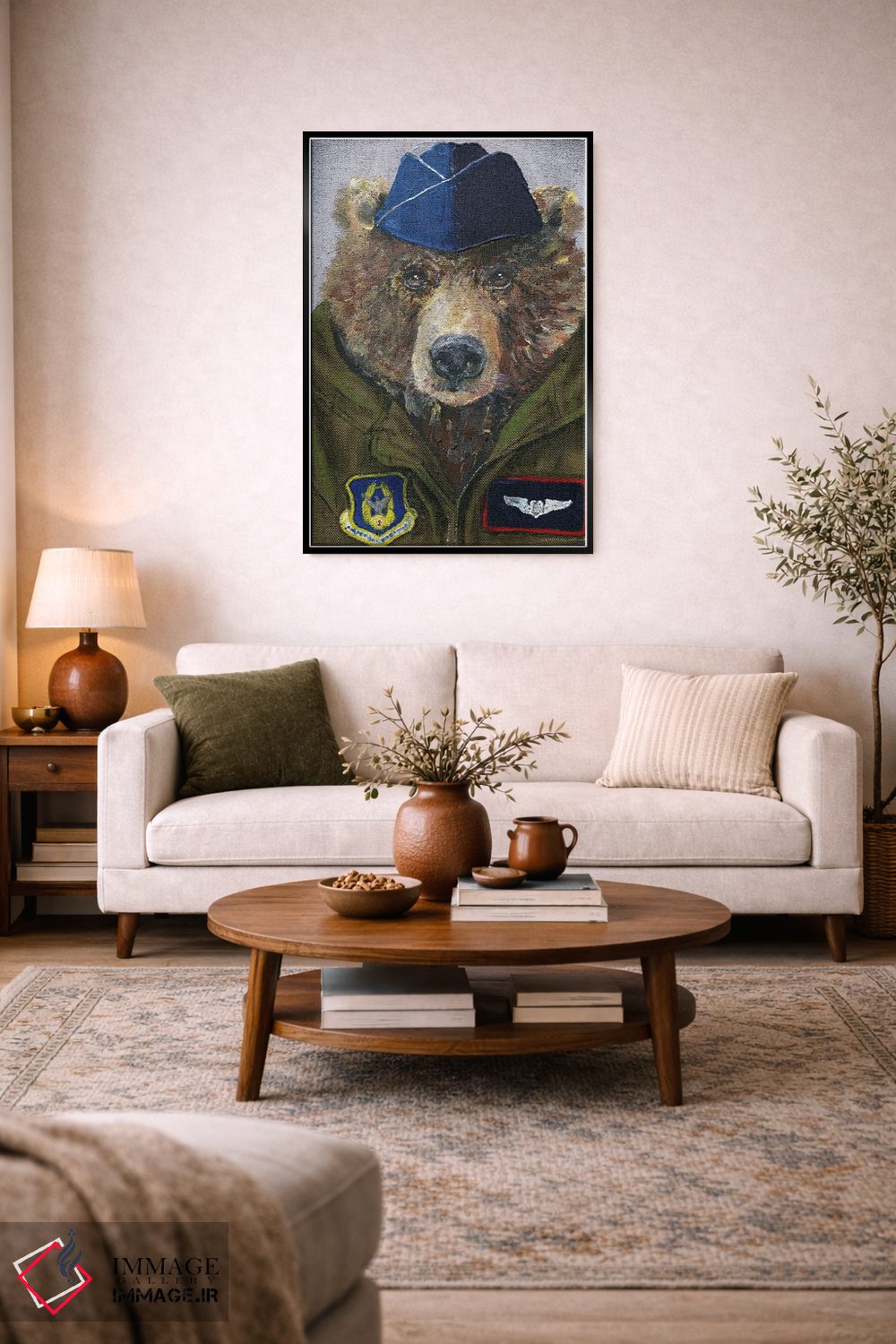 تابلو مدرن خرس خلبان ۲ اثر کندون کریشنز - D3B