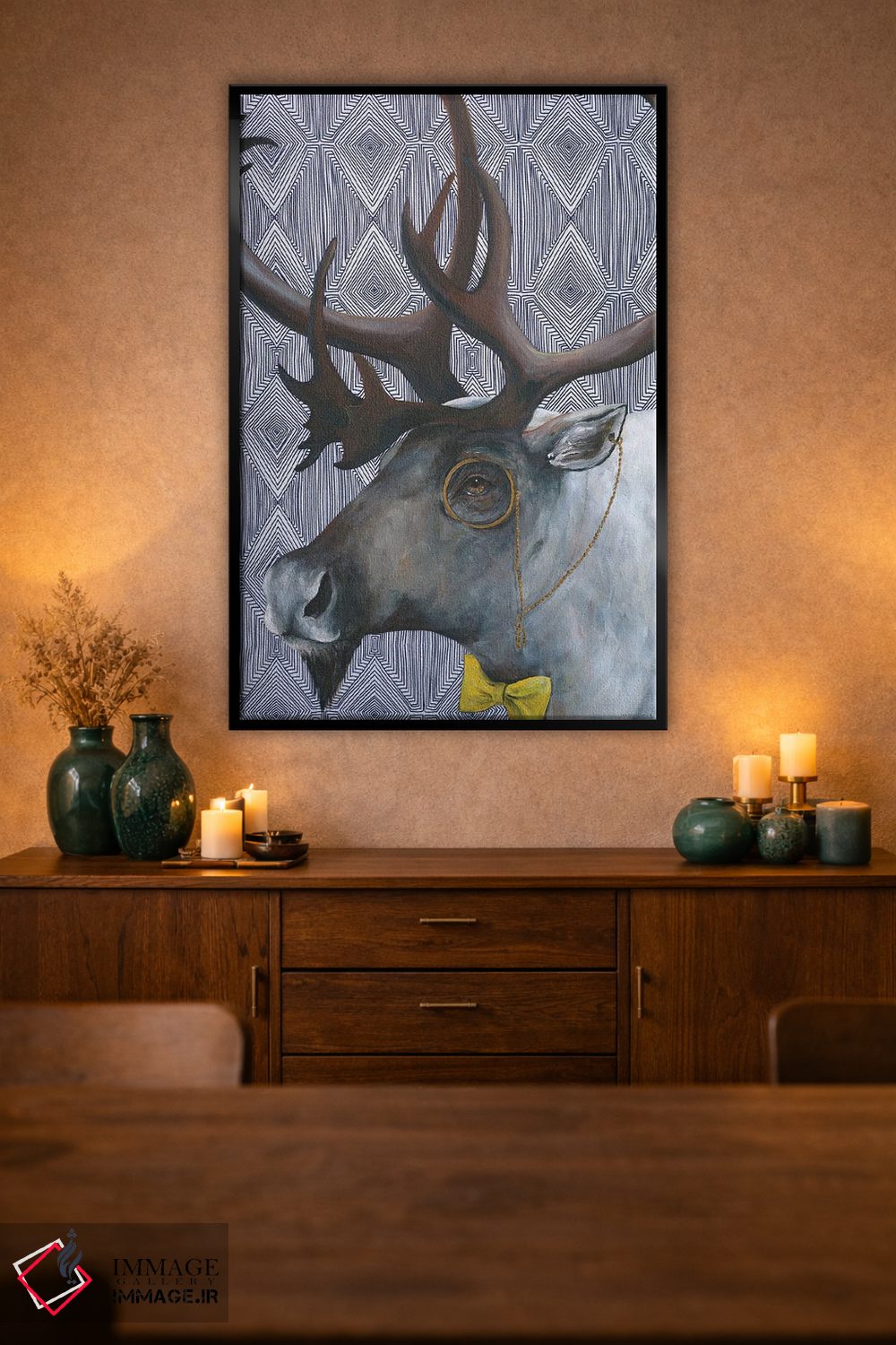 تابلو مدرن آقای گوزن شمالی اثر کندون کریشنز - D3B