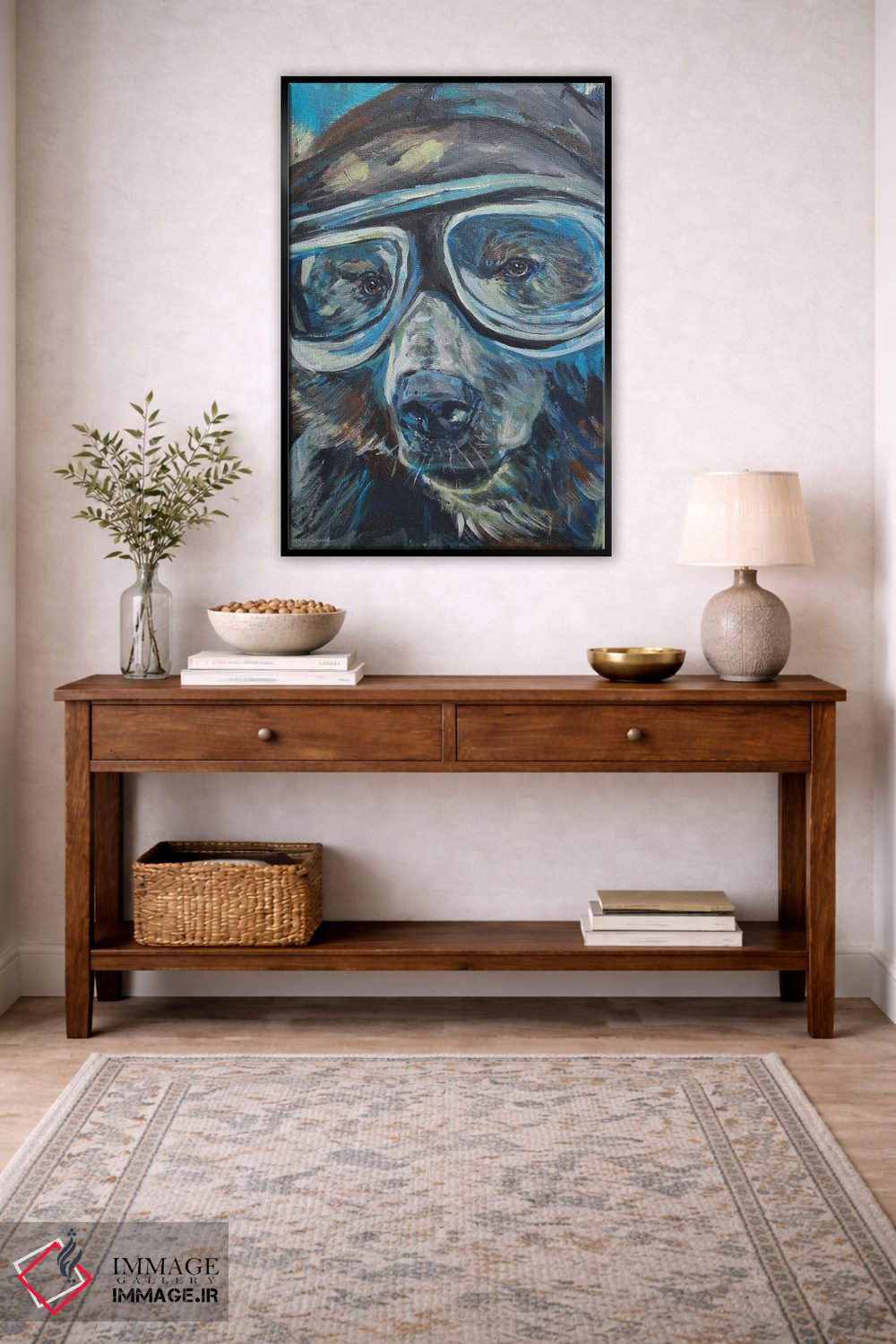 تابلو مدرن خرس خلبان ۱ اثر کندون کریشنز - D4B