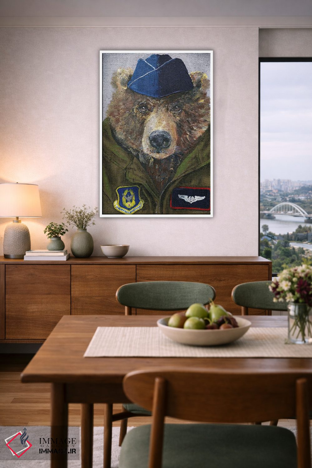 تابلو مدرن خرس خلبان ۲ اثر کندون کریشنز - D6W