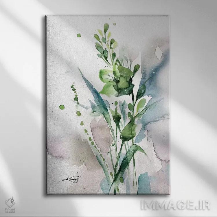 تابلو دکوراتیو خوشی سبز ۱ اثر کتی مورتون استنیون - نمای روبهرو روی دیوار