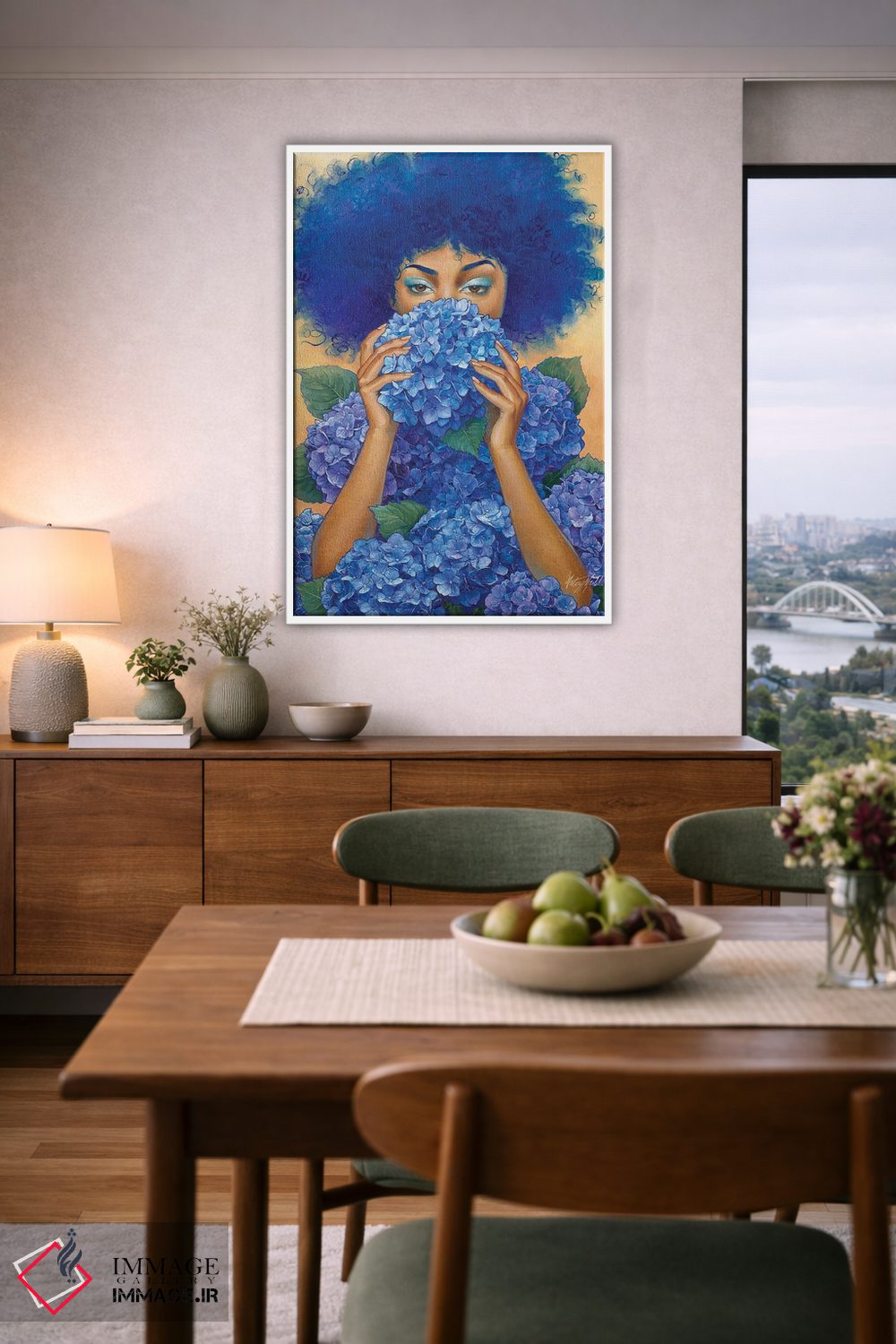 تابلو دکوراتیو هورتانسیا اثر کلسی مرکل - D6W