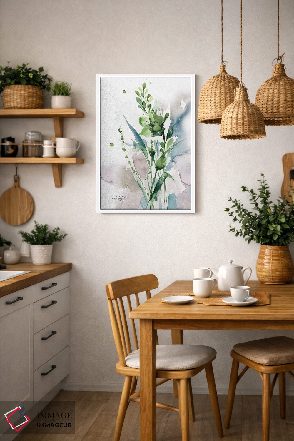 تابلو دکوراتیو خوشی سبز ۱ اثر کتی مورتون استنیون - D3W