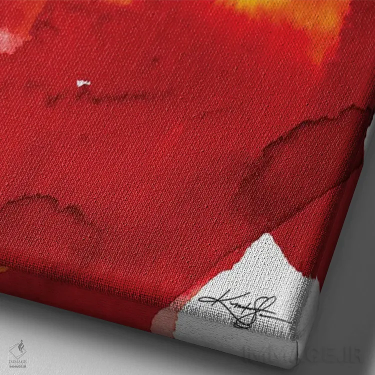 تابلو انتزاعی گل روح چهل وششم اثر کتی مورتون استنیون - نمای نزدیک بافت بوم