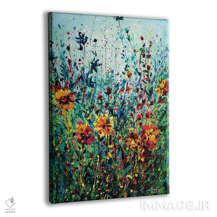 تابلو انتزاعی رویای گل ها چهارم اثر کتی مورتون استنیون - نمای پرسپکتیو محصول