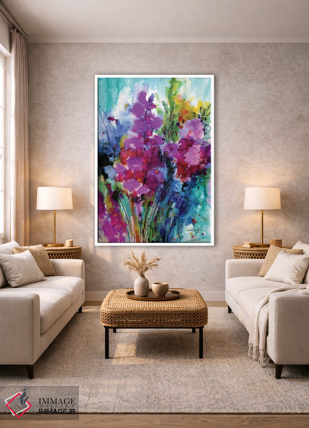 تابلو دکوراتیو رقص در میان شکوفه ها دوم اثر کتی مورتون استنیون - D1W