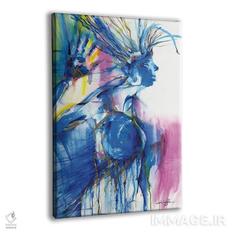 تابلو دکوراتیو زن آبی اثر کتی مورتون استنیون - نمای پرسپکتیو محصول