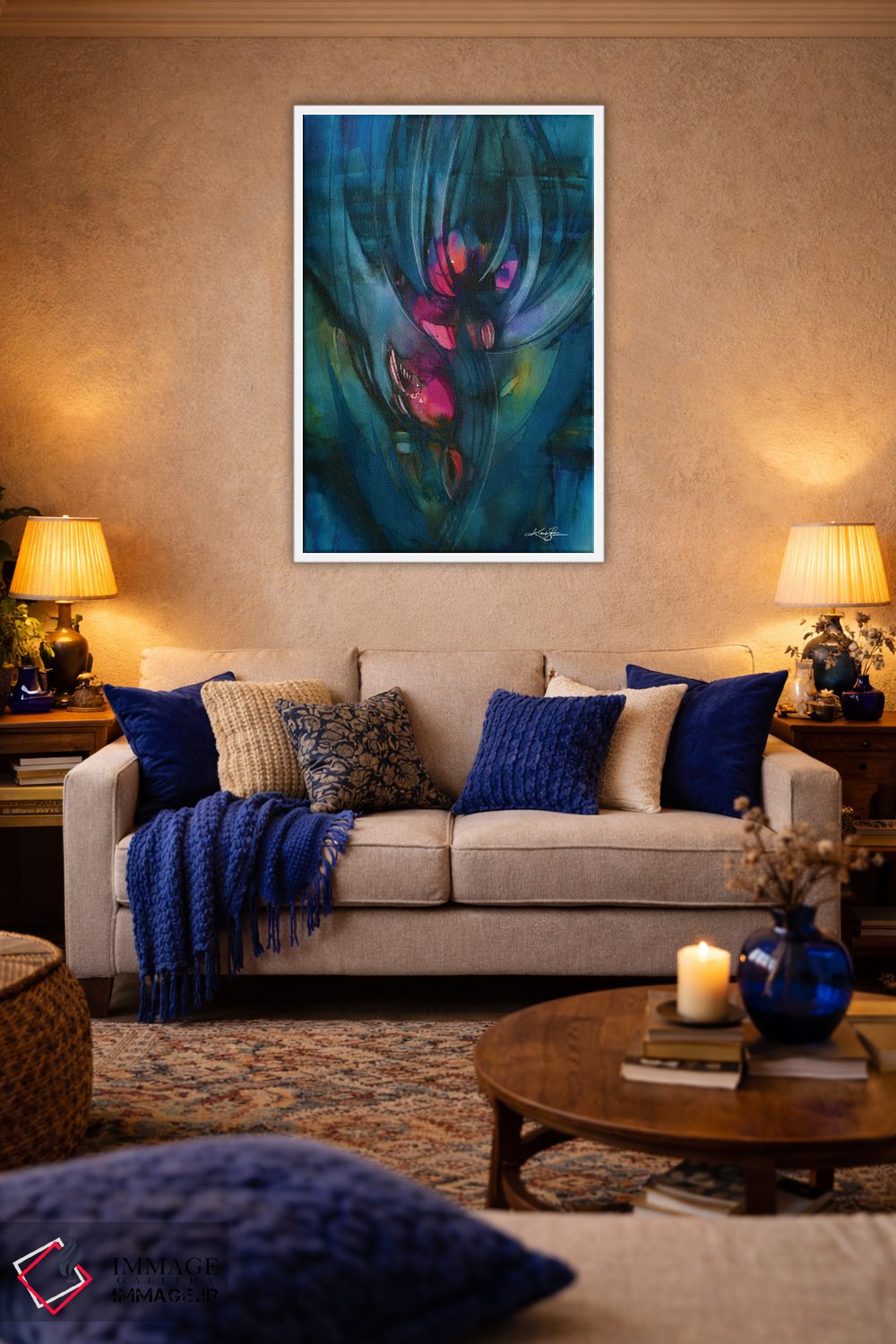 تابلو انتزاعی شکوفه مرموز اثر کتی مورتون استنیون - D2W