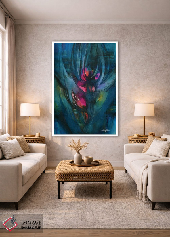 تابلو انتزاعی شکوفه مرموز اثر کتی مورتون استنیون - D1W