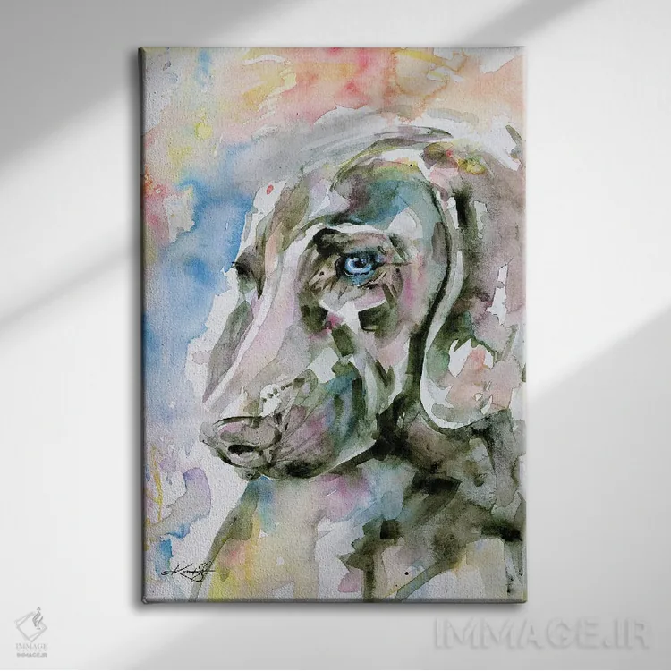 تابلو دکوراتیو چشمان آبی اثر کتی مورتون استنیون - نمای روبهرو روی دیوار