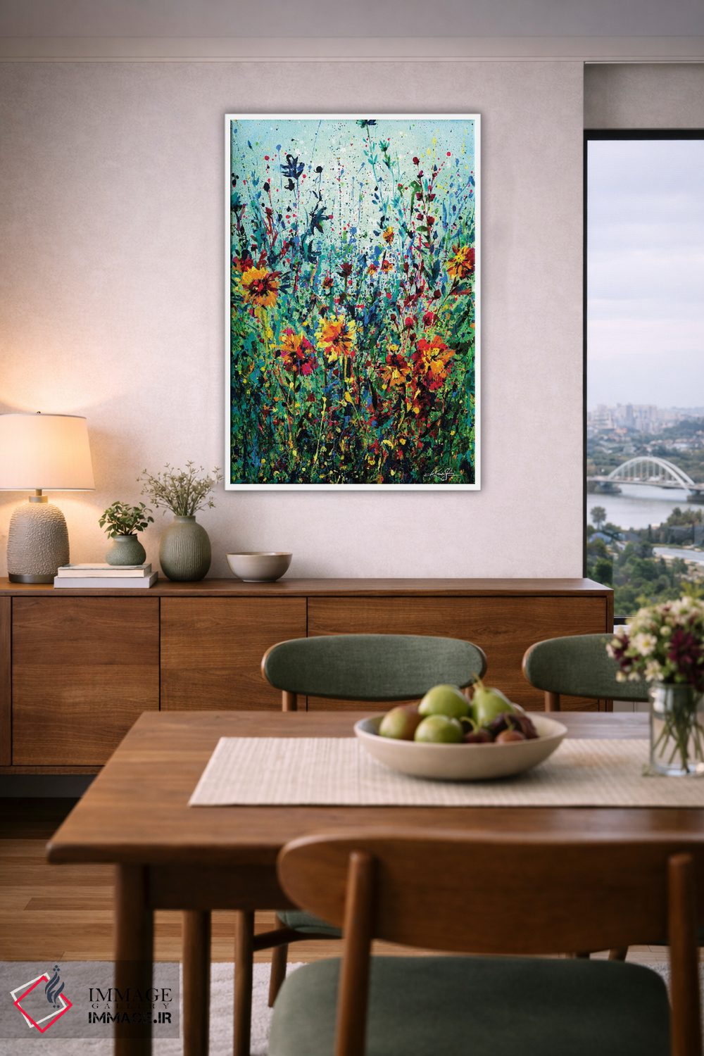 تابلو انتزاعی رویای گل ها چهارم اثر کتی مورتون استنیون - D6W