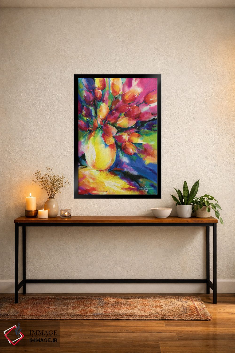 تابلو دکوراتیو لاله ها اثر کتی مورتون استنیون - D4B