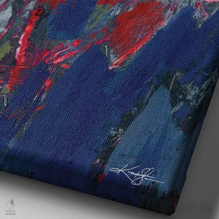 تابلو انتزاعی گل های انتزاعی LXIX اثر کتی مورتون استنیون - نمای نزدیک بافت بوم