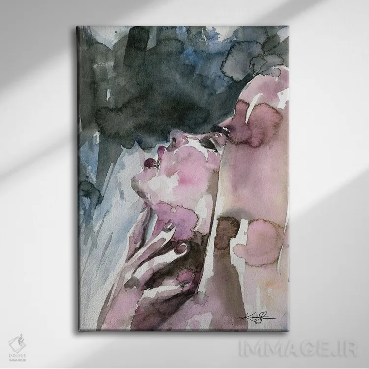 تابلو انتزاعی لحظه ای حسی اثر کتی مورتون استنیون - نمای روبهرو روی دیوار