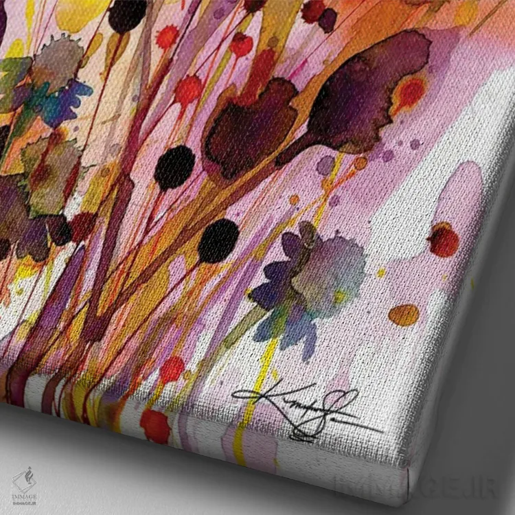 تابلو دکوراتیو شادی پاییزی III اثر کتی مورتون استنیون - نمای نزدیک بافت بوم