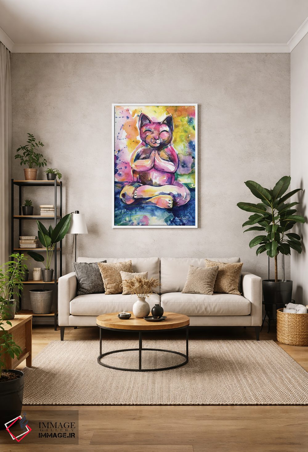 تابلو دکوراتیو گربه بودا یازدهم اثر کتی مورتون استنیون - D1W