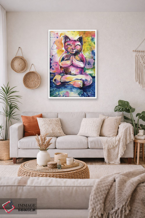 تابلو دکوراتیو گربه بودا یازدهم اثر کتی مورتون استنیون - D2W