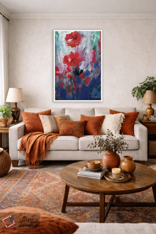 تابلو انتزاعی گل های انتزاعی LXIX اثر کتی مورتون استنیون - D1W