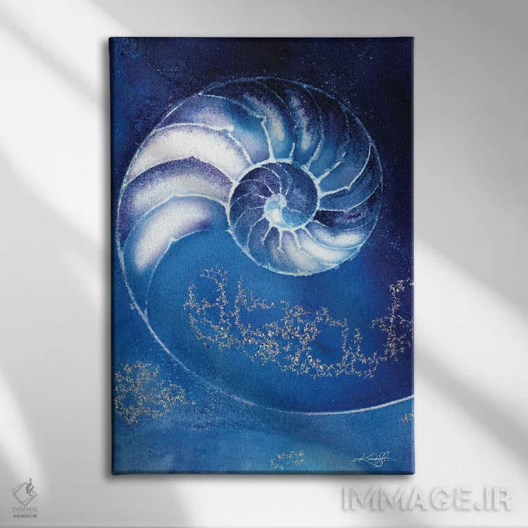 تابلو دکوراتیو صدف ناتیلوس IIIA اثر کتی مورتون استنیون - نمای روبهرو روی دیوار