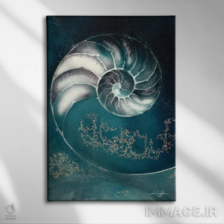 تابلو دکوراتیو صدف ناتیلوس IIIC اثر کتی مورتون استنیون - نمای روبهرو روی دیوار