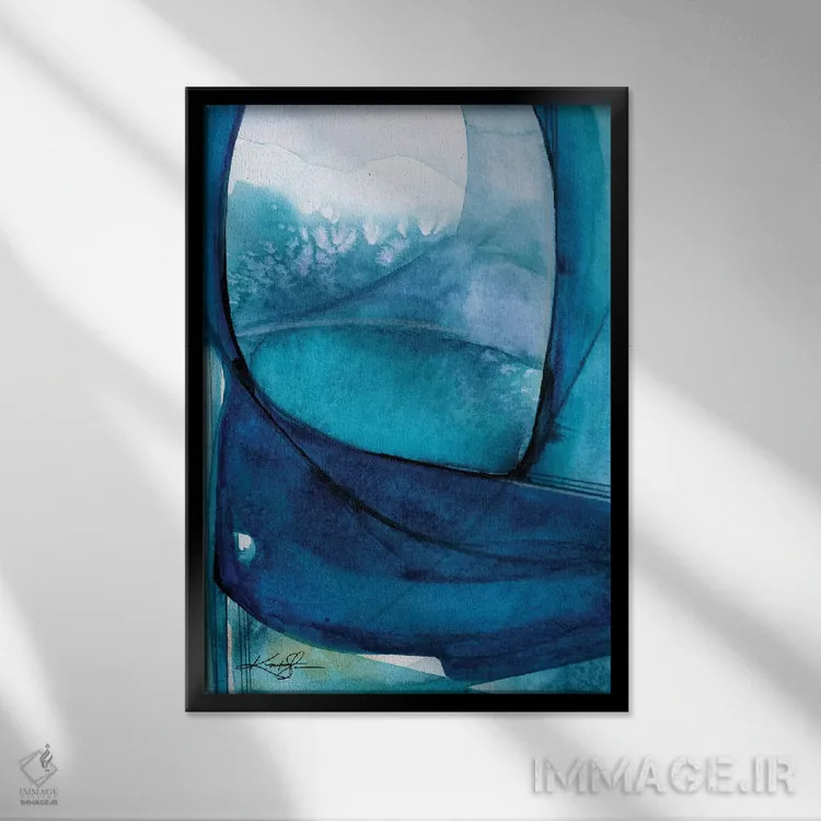 تابلو انتزاعی لحظات اثیری III اثر کتی مورتون استنیون - نمای قابدار مشکی