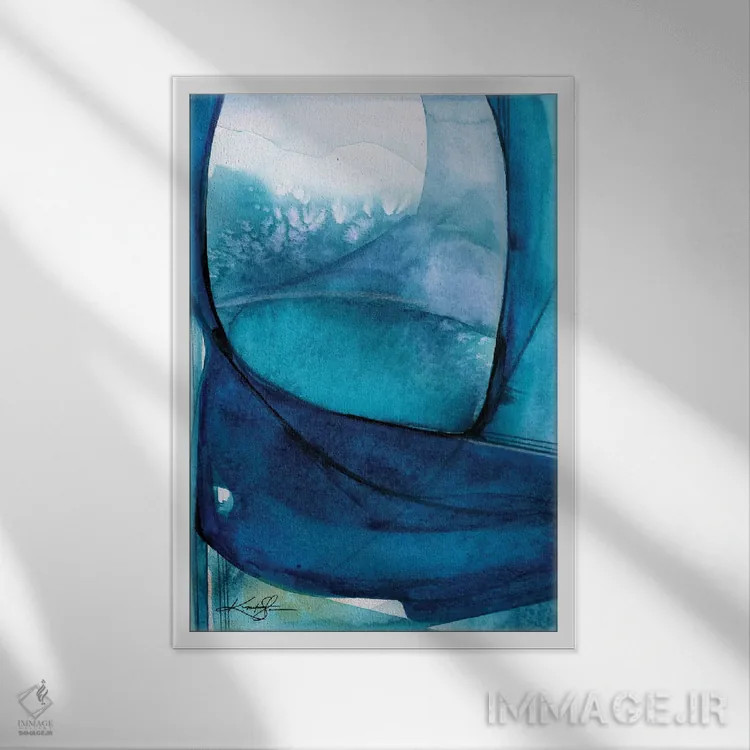 تابلو انتزاعی لحظات اثیری III اثر کتی مورتون استنیون - نمای قابدار سفید