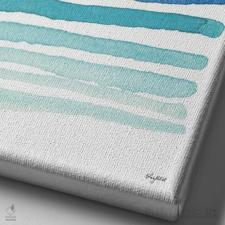 تابلو مینیمال انتزاعی آبی دوم اثر کلسی مک نت - نمای نزدیک بافت بوم