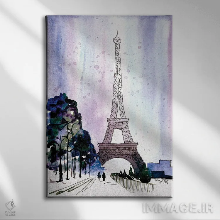 تابلو دکوراتیو پاریس در زمستان اثر کلسی مک نت - نمای روبهرو روی دیوار