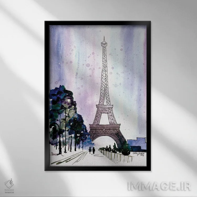 تابلو دکوراتیو پاریس در زمستان اثر کلسی مک نت - نمای قابدار مشکی