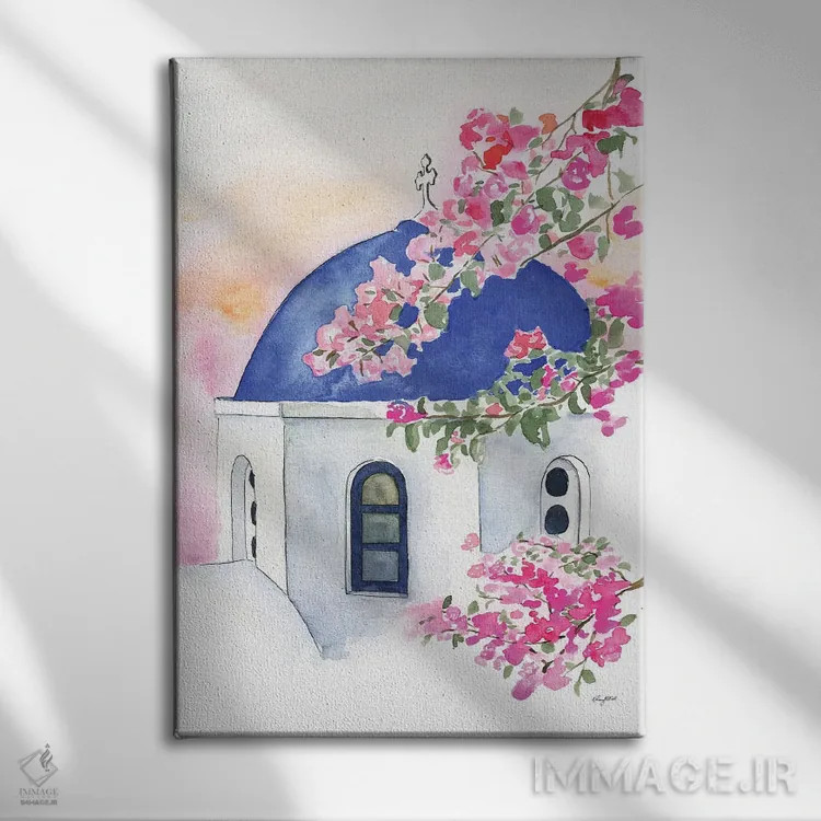 تابلو دکوراتیو سانتورینی اثر کلسی مک نت - نمای روبهرو روی دیوار