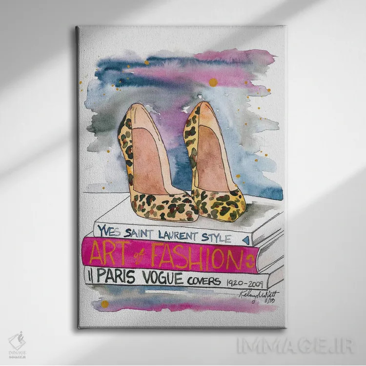 تابلو دکوراتیو پاشنه پلنگی اثر کلسی مک نت - نمای روبهرو روی دیوار