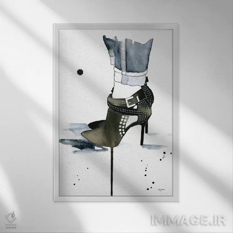 تابلو دکوراتیو میخ کوب شده اثر کلسی مک نت - نمای قابدار سفید