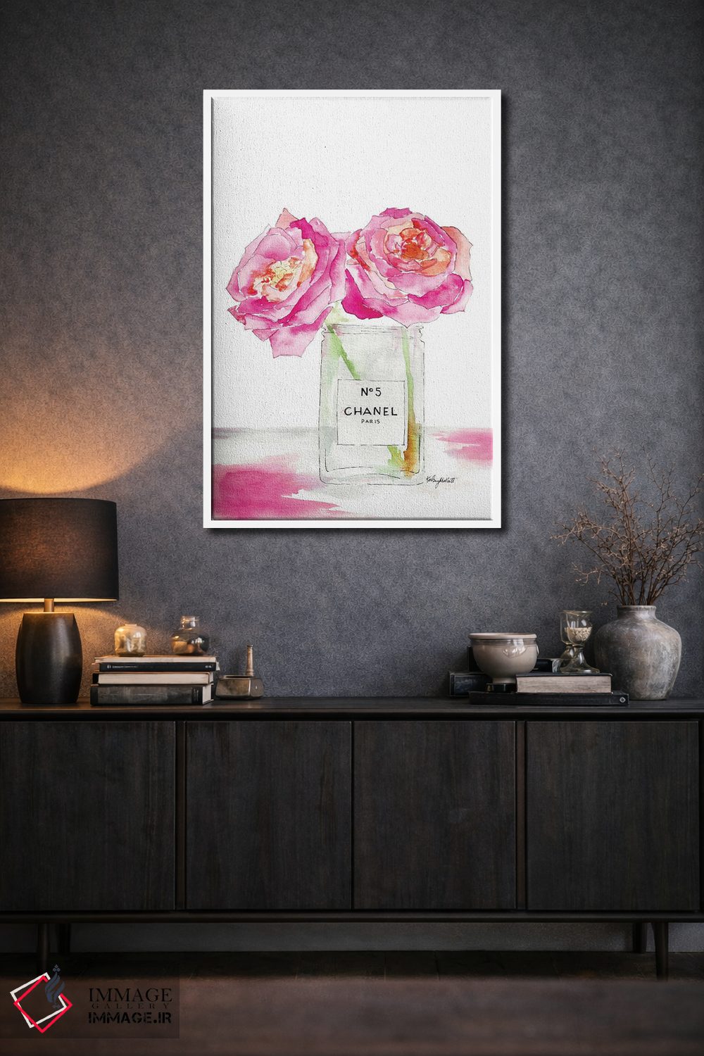 تابلو دکوراتیو گل های صدتومانی و عطر اثر کلسی مک نت - D1W