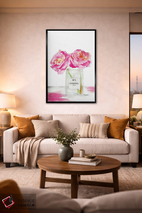 تابلو دکوراتیو گل های صدتومانی و عطر اثر کلسی مک نت - D2B