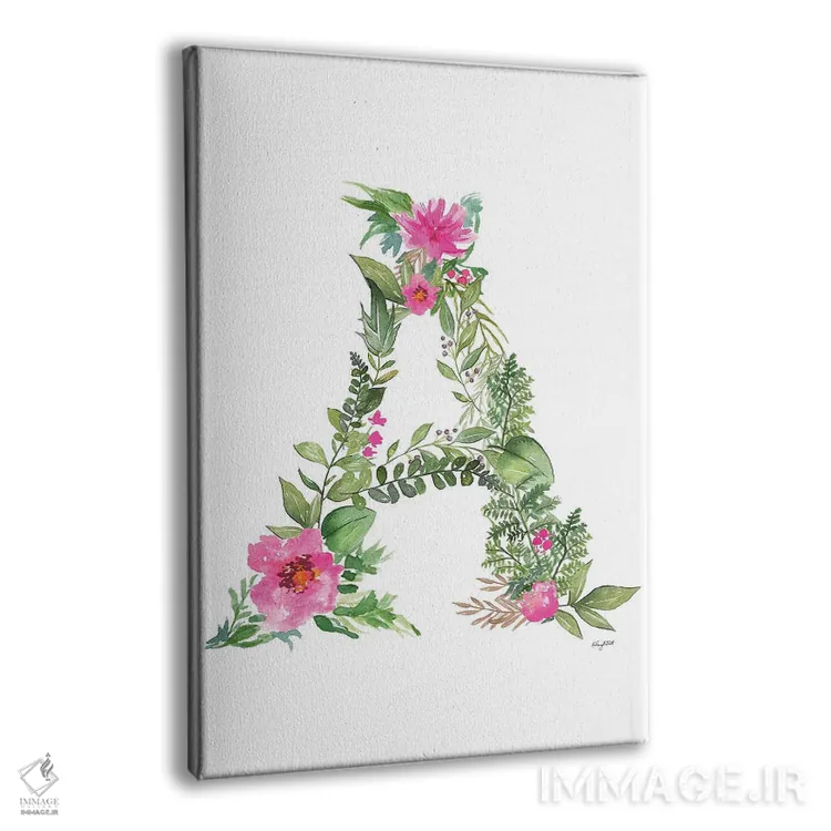تابلو دکوراتیو حرف A گیاهی اثر کلسی مک نت - نمای پرسپکتیو محصول