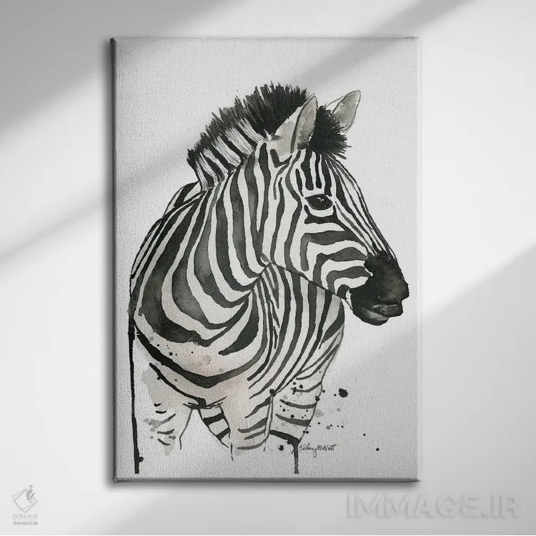 تابلو دکوراتیو گورخر اثر کلسی مک نت - نمای روبهرو روی دیوار