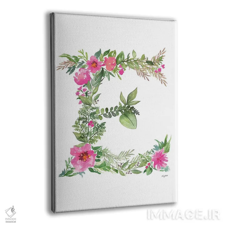 تابلو دکوراتیو حرف E گیاهی اثر کلسی مک نت - نمای پرسپکتیو محصول